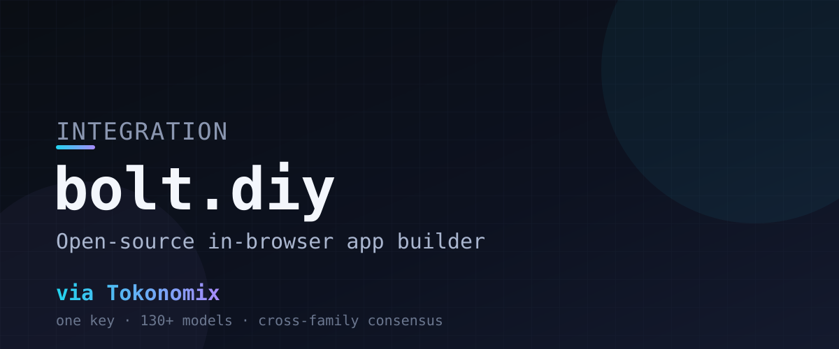 bolt.diy — open-source In-Browser-App-Builder, via Tokonomix