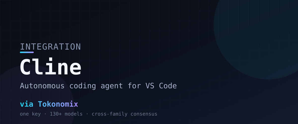 Cline — agent de codage autonome pour VS Code, via Tokonomix