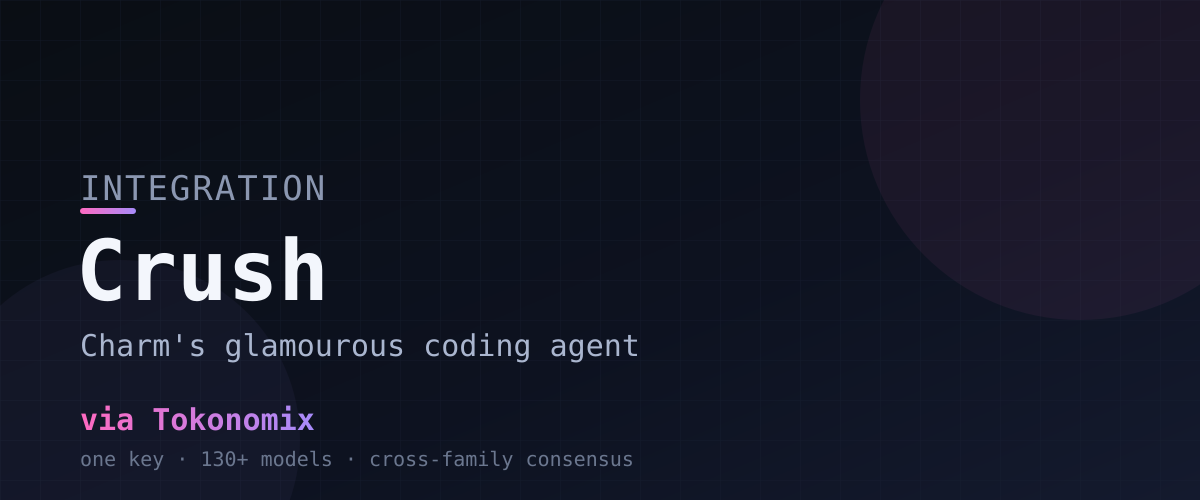 Crush — el elegante agente de codificación terminal de Charm, vía Tokonomix
